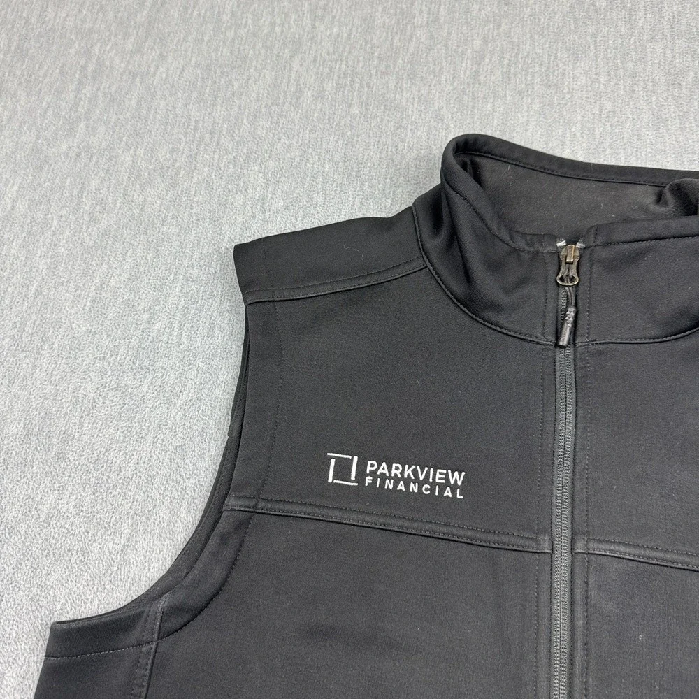 The North Face Vest Mens Medium Black Ridgewall Softshell Full Zip Windwall Logo